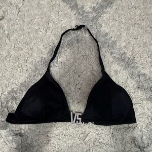 VICTORIA'S SECRET Women's Bikini Top VS Rhinestone Black Triangle Bikini